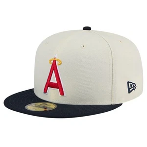 Men's New Era Cream California Angels Cooperstown Collection 1972 Chrome 59FIFTY - Picture 1 of 6