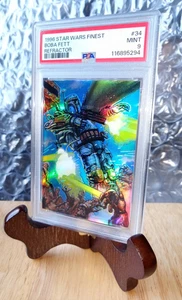 1996 Topps Finest Star Wars 💥BOBA FETT #34 💥Gold REFRACTOR 💥PSA 9 💥LOW POP - Picture 1 of 3
