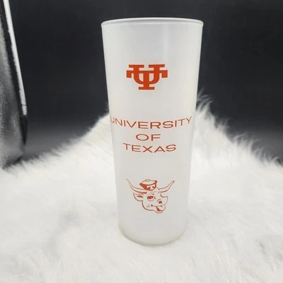 Vidrio esmerilado de la Universidad de Texas Longhorns años 60 con UT Bevo original  Foto 1 de 4