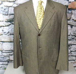 ZANELLA Mens Blazer Jacket Made in Italy Elegant Silk Wool Weave Three Button 44 - Picture 1 of 11