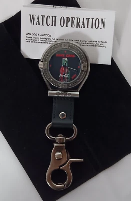 Coca-Cola Field Ranger Watch 1999 Cartão Coca-Cola Promo com Clipe de Cinto Fob NOVO Nunca Usado - Imagem 1 de 4