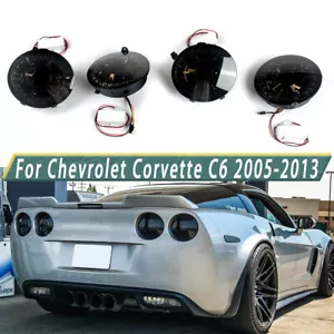 LED Brake Lamp Tail Lights Smoke lens For 2005-2013 Chevrolet Corvette C6 Coupe - Picture 1 of 15