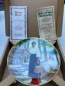 Hamilton Porcelain 8.5"Plate 23K Gold Rim Lily of the Mohawks David Wright COA - Picture 1 of 2