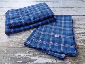 Vintage Ralph Lauren Americana Plaid 4-teiliges Lakenset Twin flach Spannbetttuch blau weiß - Bild 1 von 10