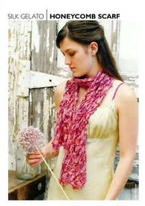 Easy Knitting Pattern - Silk Gelato Honeycomb Scarf - Lantern Moon - Picture 1 of 2