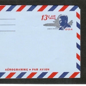 US AEROGRAMME UC39 MINT UNUSED 13 cent value issued 1967 John F. Kennedy - Picture 1 of 3