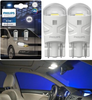 Philips Pro3100 Luz LED 194 Blanco 6500K Dos Bombillas Mapa Interior Reemplazar Stock Foto 1 de 4