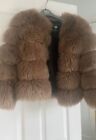 beige faux fur coat, size large but made to fit smaller sizes(6-10)