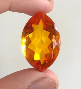 35.50 Cts Orange Citrine, Top Quality Faceted Orange Citrine Doublet Gemstone - Picture 1 of 7