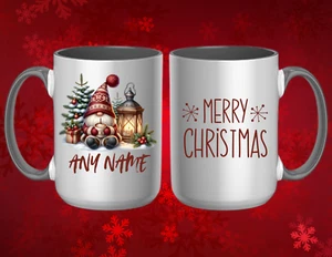 PERSONALIZED CHRISTMAS Gnome 15oz Coffee Mug - Picture 1 of 1