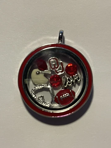 Oklahoma Sooners NCAA Memory Charm Locket w/ 22 IN chain NEW Cover