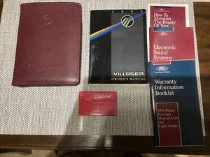 1993 Mercury Villager Owners Manual with case ,emergency key - Picture 1 of 8
