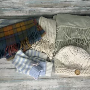100% Cashmere Cutter Lot Crafting Scrap Upcycle Recycle Scarf Hat Flaws - Picture 1 of 5