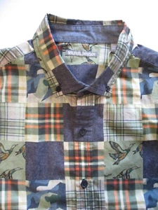 Michael Bastian button down plaid camo patchwork print shirt Medium nwt new - Picture 1 of 8