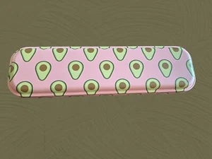 Pencil Case Tin Avocado Back To School Supplies Pencils Pens Storage Pink - Picture 1 of 2