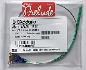 D'Addario J811 4/4M-B10 Prelude Violin 4/4 - Medium E string - 10 pack - Picture 1 of 2
