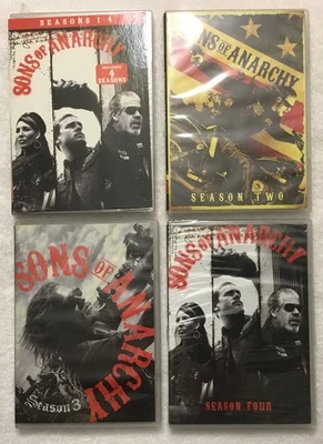 Sons Of Anarchy: Seasons 1 2 3 4 [1-4] (DVD, 16-Disc Set) Sealed - Image 1 of 4