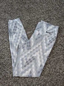 Nike Power Legend Trainingstights grau weiß geometrisch Medium Yoga Laufen - Bild 1 von 12