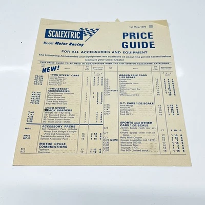 Scalextric Model Motor Racing Price List Guide 1 May 1970 Jump Jockey - Image 1 of 3