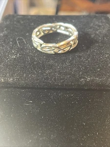 .925 Sterling Silver Hand Cast Wedding Band Ring Size 11 - Picture 1 of 5