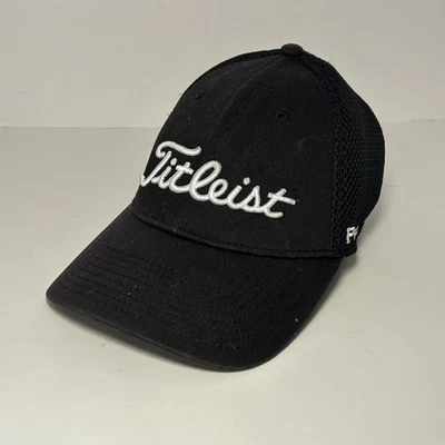 Titleist Pro V1 FJ FootJoy Black New Era Golf Flex Fitted Hat Cap Sz Child Youth - Image 1 of 4
