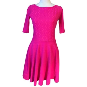 Eliza J Knit Fit and Flare Hot Pink Dress Size Small NWT - Picture 1 of 10