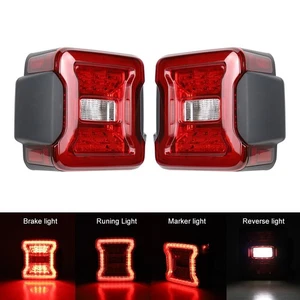 Red Lens Tail Lights LED Brake Reverse Turn Signal for Jeep Wrangler JK 2007-17 - Bild 1 von 13