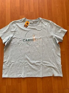 Carhartt T-shirt Womens Light Blue Loose Fit Heavyweight Graphic Size 3X - Picture 1 of 9