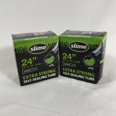NIB Slime 24" x 1.75 - 2.125 Inner Tube Schrader Valve **SET OF TWO** - Image 1 of 3