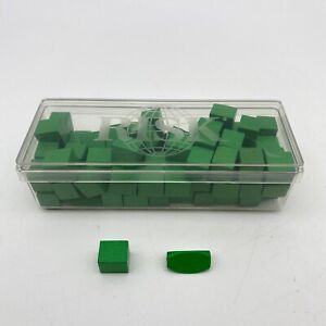Green Wooden Army Pieces with Plastic Case Risk Nostalgia 2003 Replacement Parts