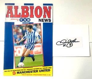 Manchester United David Beckham Hand Signed Card Certificated + Debut Programme - Picture 1 of 2
