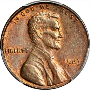 1983 PCGS AU58 Copper (Error or Pattern?) Lincoln Cent - Picture 1 of 4