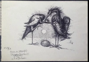 Werner Knoth Original Zeichnung 1970 beidseitig Unikat Einzelstück Kunstwerk - Picture 1 of 2