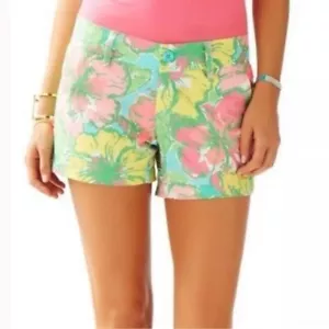 Corto LILLY PULITZER Talla 00 Impreso de Hibisco The Callahan L14 - Imagen 1 de 12