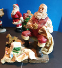 5-INCH-TALL VINTAGE SANTA CLAUS IN HIS WORKSHOP  4 1/2 INCH BASE RESIN EXCELLENT