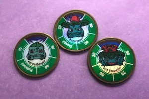 Juego de monedas de batalla Pokemon: Bulbasaur, Ivysaur y Venusaur | Hasbro 1999 - Imagen 1 de 8