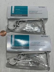 (2) STYLE SELECTIONS Bracket Support for 1/2" Dia. Rod, Satin Nickle - Picture 1 of 1