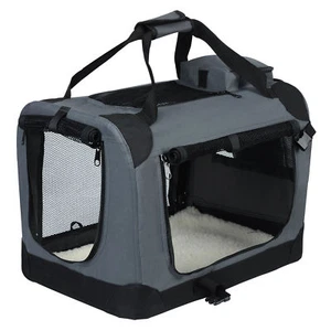 Hundebox Faltbare Hunde Transportbox Katzen Box Reisebox grau HT2026gr - Bild 1 von 1