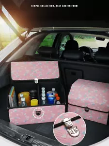 PU Leather Car Trunk Organizer - Large Foldable Storage Box for SUV, Travel - Picture 1 of 9