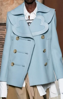 Chaquetón corazón lana azul Lanvin nuevo sin etiquetas talla FR 38 $3990 Foto 1 de 4