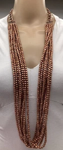 CHICO'S STUNNING ROSE GOLD MULTI LONG NECKLACE NWTS - Picture 1 of 3