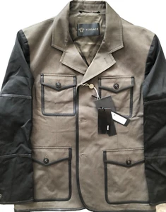 VERSACE - Men's Khaki Black 3B Cotton MPockets Designer Safari Jacket -UK42 BNWT - Picture 1 of 12