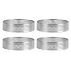 4 Pack Stainless Steel Tart Rings 2.4In,Perforated Cake Mousse ,Cake  Mold3838