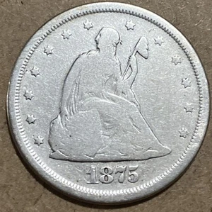 1875 S - US Twenty Cent Piece 20c - Exact Coin Imaged #SL160 - Picture 1 of 2