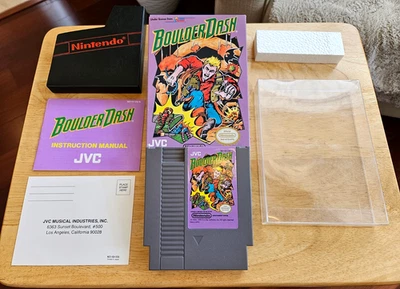 NES (CIB) - Boulder Dash - 良好且完整的任天堂游戏盒手册盒和 Reg — 第 1/4 张图片