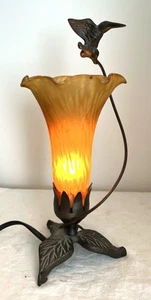Vintage Stained Glass Tiffany Style, Hummingbird Tulip TV Lamp/night Light - Picture 1 of 5