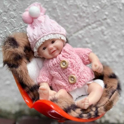 15cm Can Washable Mini Vivienne Solid Silicone Bebe Reborn Girl Doll WIth Painte - Image 1 of 4