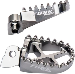 Tusk Billet Race Foot Pegs Compatible with Kawasaki KX250F Silver - Picture 1 of 4