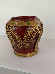Wooden vase container 3.5” purchased in Thailand - Picture 1 of 5