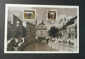 GERMANIA GERMANY,REICH 1944 Laibach,Lubiana" F.Italia SVR" 30c+ 5c Postkarte - Picture 1 of 3